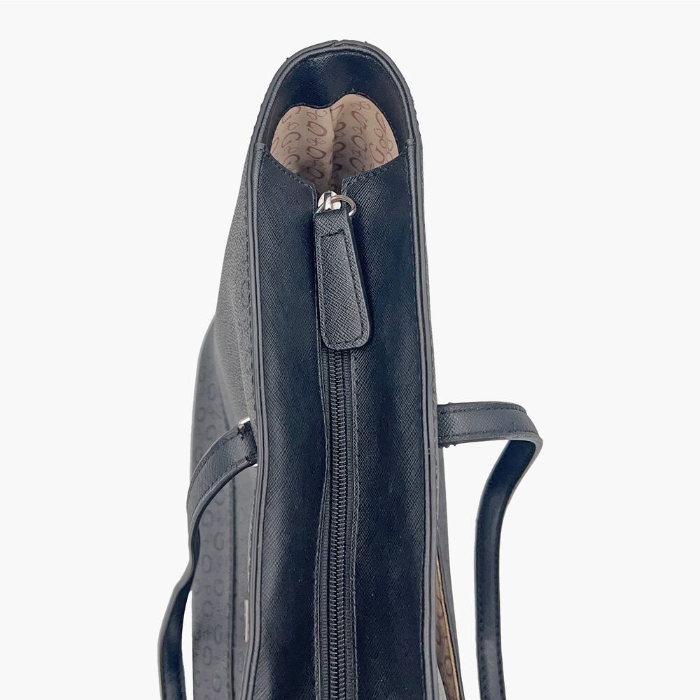 GUESS Clarke Signature Logo Faux Leather Tote Shopper Bag (Charcoal) - Picture 9 of 11